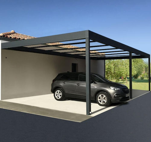 Cobertura para estacionamento de carros sob medida - H3 - USINE-ONLINE - com cobertura de painel sanduíche / com painel solar / em alumínio