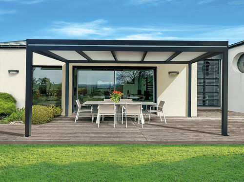 Pérgola em alumínio extrudado - USINE-ONLINE - com cobertura plana / sob medida / contemporânea