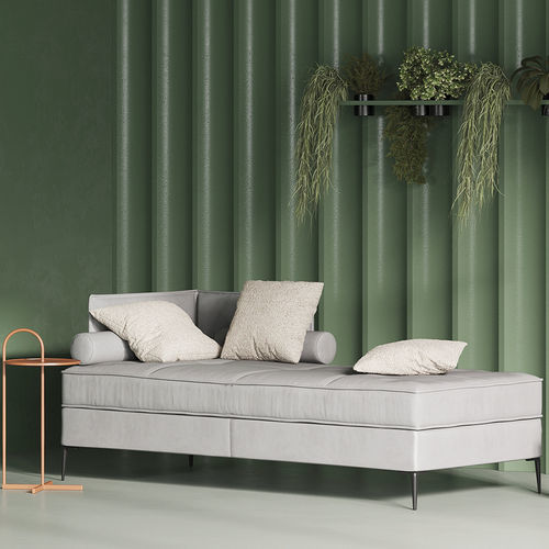 Divã contemporâneo - Fine Furniture - em tecido / metálico / com base metálica