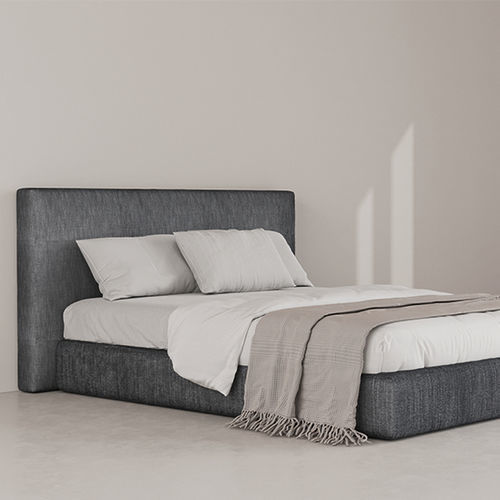 Cabeceira para cama de casal - CUBE - Fine Furniture - contemporânea / em tecido / cinza