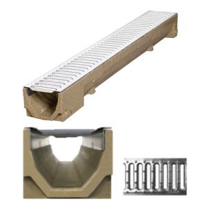 Calha de escoamento com grelha - IFEC - Industria de Ferragens do Centro - em concreto de resina / grelha metálica / para espaço público