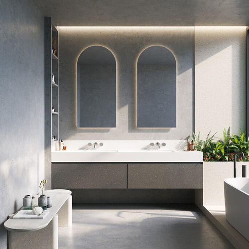 Painel decorativo de revestimento - Bellingham Grey - Durasein - para ambiente interno / em Solid Surface / texturizado
