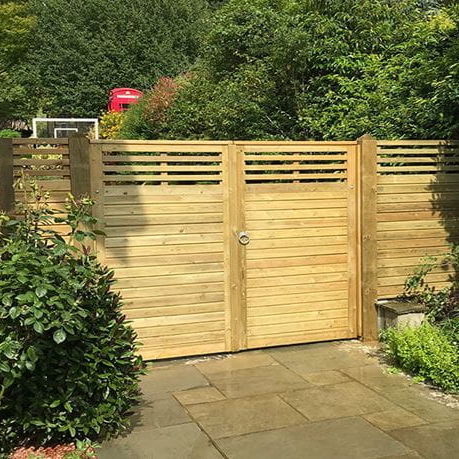 Portão de jardim em madeira - CANTERBURY COMBI SLATTED - Jacksons Fencing - com estrutura em madeira