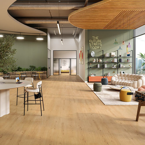 Revestimento de piso em painéis - OAK ATMOSPHERE NATURAL  - PARADOR - em cortiça / para ambiente interno / para sala de estar