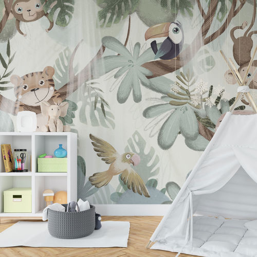 Papel de parede contemporâneo - BABY ANIMALS - rimura Srl - em fibra de vidro / em poliéster / vinílico