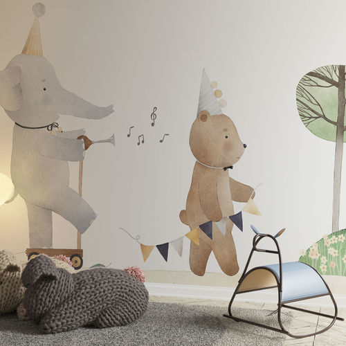 Papel de parede contemporâneo - FRIENDSHIP - rimura Srl - em fibra de vidro / em poliéster / vinílico
