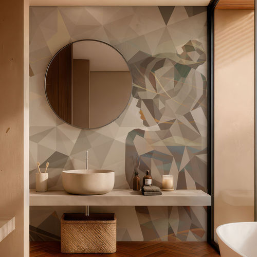 Papel de parede contemporâneo - GOLDEN HOUR - rimura Srl - em linho / com padrão geométrico / efeito papel de parede
