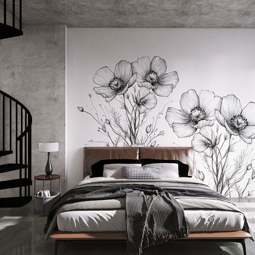 Papel de parede contemporâneo - SENZATEMPO - rimura Srl - em linho / floral / efeito papel de parede