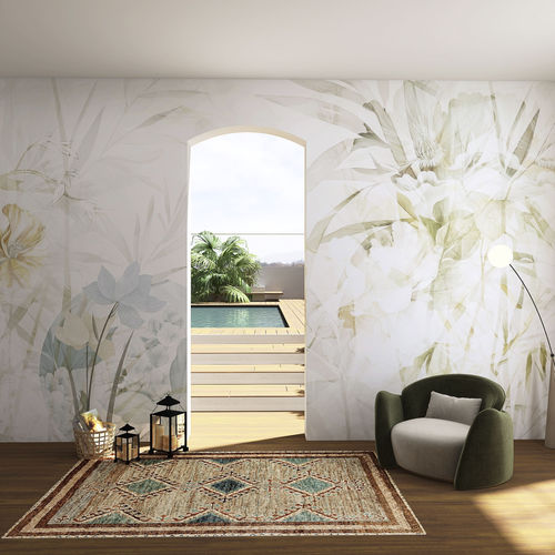Papel de parede contemporâneo - FAVOLA - rimura Srl - em linho / floral / efeito papel de parede