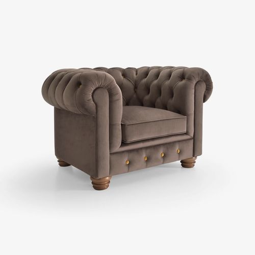 Poltrona Chesterfield - CHESTER - FRANCEBANON - em tecido / em pinho / com almofada removível