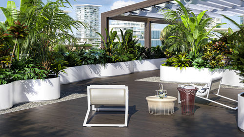 Floreira em metal pintado - DOMINO Srl - curva / modular / sob medida