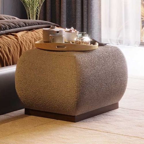 Banqueta contemporânea - Club - Stylish Club - em tecido / com base em nogueira / modular