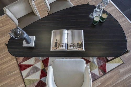 Mesa secretária de piso - Capri - Stylish Club - contemporânea / com folheado de madeira / em ébano de Macassar
