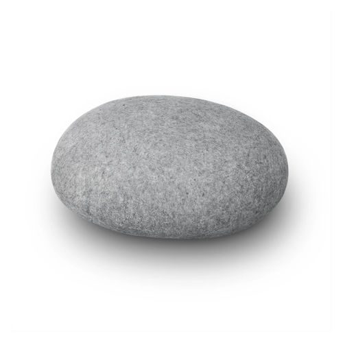 Puff contemporâneo - SOLID - Katsu Stones - de lã / redondo / feito à mão