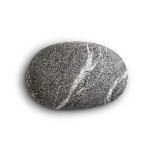 Puff contemporâneo - STILL - Katsu Stones - de lã / redondo / feito à mão
