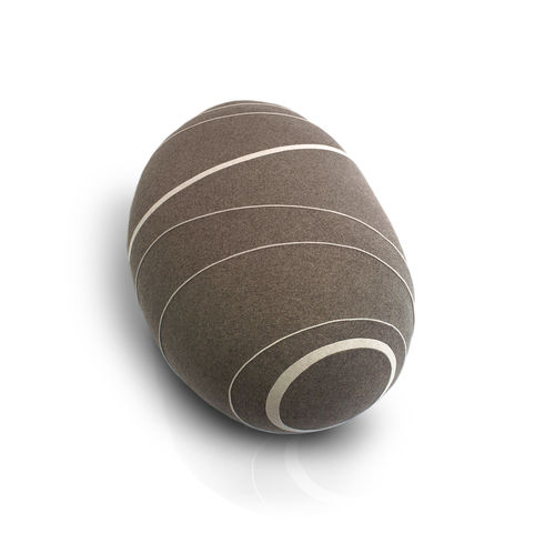 Puff contemporâneo - RA - Katsu Stones - de lã / oval / feito à mão