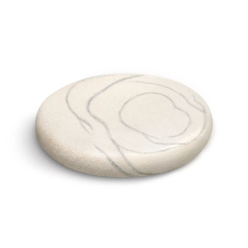 Almofada para cadeira - WHITE ZEN - Katsu Stones - de piso / oval / estampada