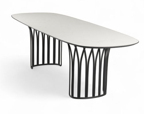 Mesa de jantar design - KORU - Yaaz - em alumínio / com base em alumínio / retangular