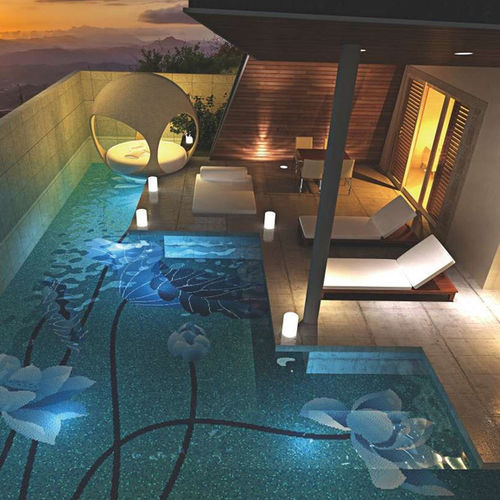 Pastilhas em vidro - FLOWERS - TESSERE - para ambiente interno / para ambiente externo / para piscina
