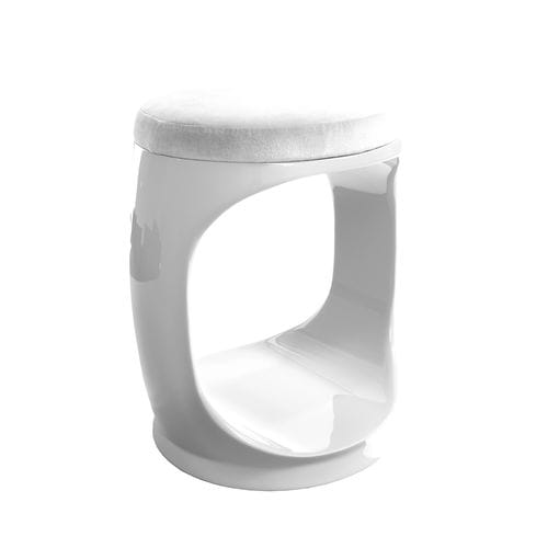 Banqueta contemporânea - Signet Ring B10001 White - Softicated - em veludo / com base em poliuretano / estofada