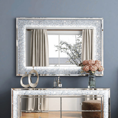 Espelho de parede - WORS  - TRUST MOBILIER - contemporâneo / retangular / prateado