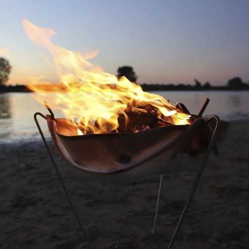 Tecido resistente ao fogo - Trimline Fires - de cor lisa / em aço inoxidável / resistente ao calor