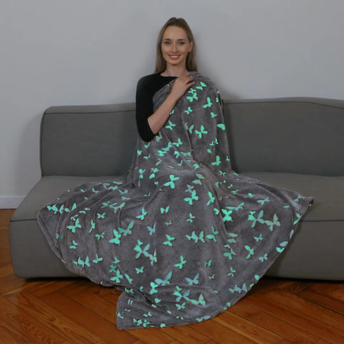 Manta de sofá em tecido - Kanguru Glow Butterflies - Lavatelli S.r.l.