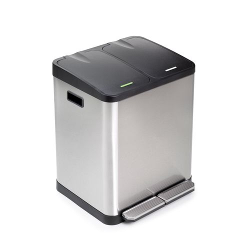 Lixeira para cozinha - 8200365 - Emuca SA - de coleta seletiva / em aço inoxidável / com tampa