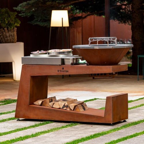Cozinha para ambiente externo - Bonfire Luxe - D' Corten - contemporânea / em faia / em aço Corten