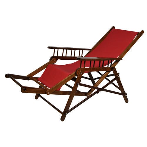 Chaise longue vintage - Adirondacktribute - em tecido / em teca / em faia