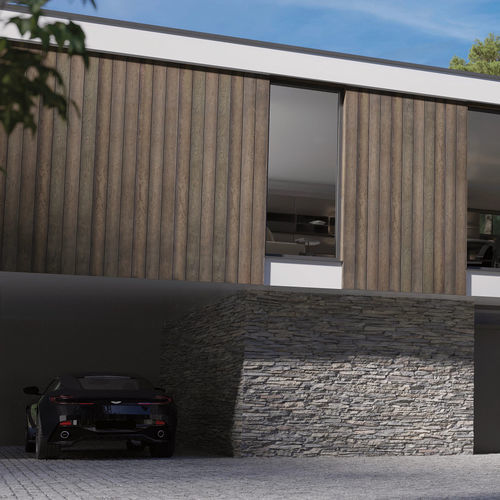Revestimento de fachada em réguas - Board & Batten+ - MILLBOARD - em compósito / vertical / sustentável