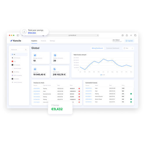 Software de cálculo - AI - Koncile - de análise / de gestão de dados / de estimação de custos