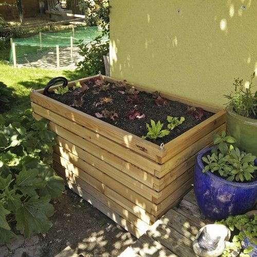 Jardineira para horta em lariço - Gartenfrosch GmbH - da linha residencial / para ambiente externo / com sistema de irrigação integrado