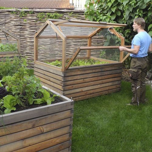Estufa para jardinagem - Gartenfrosch GmbH - modelo capela / em lariço / com vidro duplo