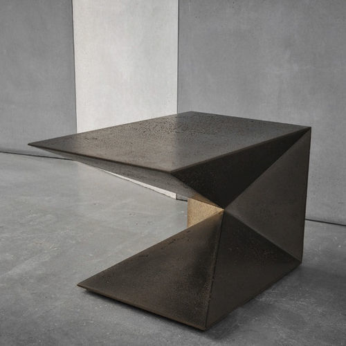 Mesa lateral contemporânea - TEKTON - izanami GbR - em concreto / com base em concreto / com pé central