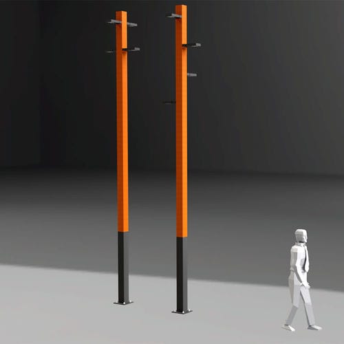 Poste de iluminação pública - MDR.ALLUMETTE-FX1 - IDELNOR - contemporâneo / em aço galvanizado / em madeira