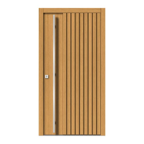 Porta de entrada - H143 - DOORS, d.o.o. - em madeira / de abrir / contemporânea