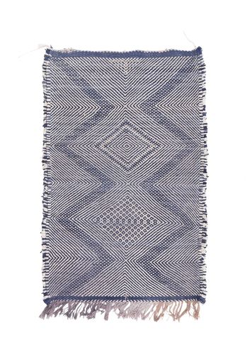 Tapete clássico - flat weave - MUSMUS RUGS - com padrão geométrico / retangular / tecido à mão