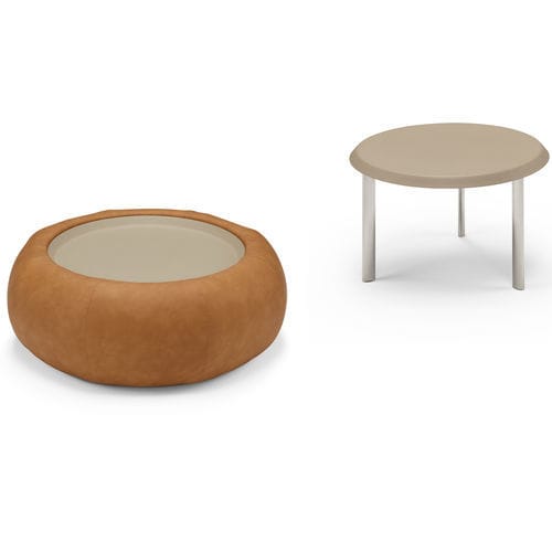 Mesa de centro contemporânea - SARTORIS by MAXDIVANI - metálica / com base metálica / com base em couro