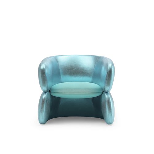 Poltrona contemporânea - CONRAD - TM Leader Contract - em tecido / azul / da linha comercial