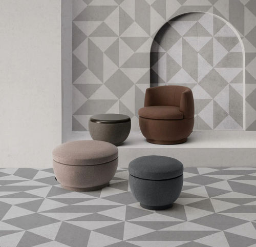 Puff contemporâneo - RONDA - TM Leader Contract - em pinho / em MDF / em tecido