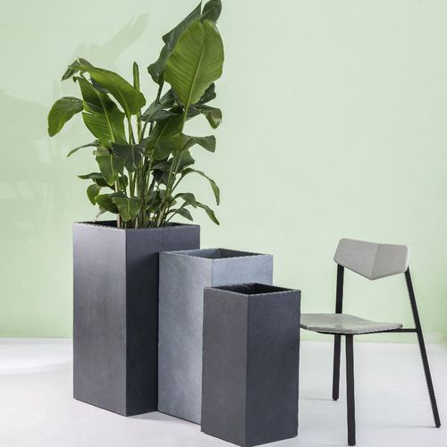 Floreira de fibra de vidro - RF-0002 - Guangdong Ronglin New Material technology .Co.,Ltd - em concreto / quadrada / sob medida
