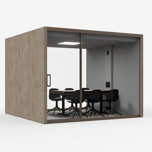 Escritório POD acústico - VETROSPACE XL - VETROSPACE - com iluminação embutida / sob medida / com porta envidraçada
