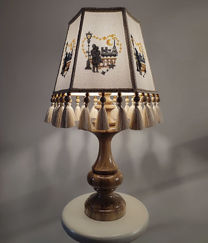 Luminária de mesa - New Jersey 03 - DelightLamps - em tecido / em madeira laqueada / clássica