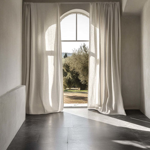 Cortina com pregas - MARRAKECH - dELENZO LINEN FROM EUROPE S.L - de cor lisa / em linho