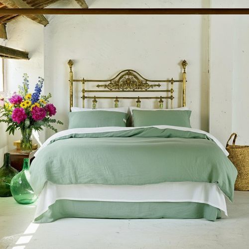 Jogo de cama em linho - COMPLETE SET JADE - dELENZO LINEN FROM EUROPE S.L