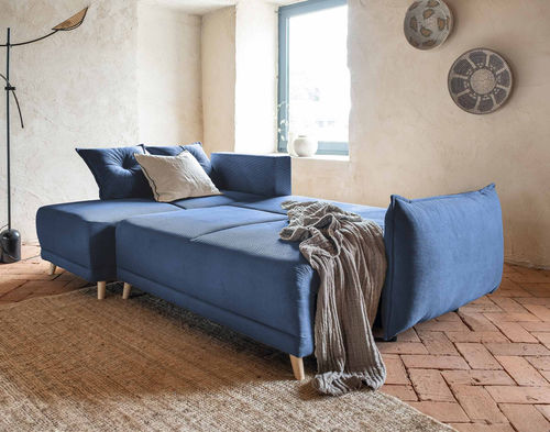 Sofá de canto - LENA : 1505B - Best Mobilier - cama / contemporâneo / em veludo