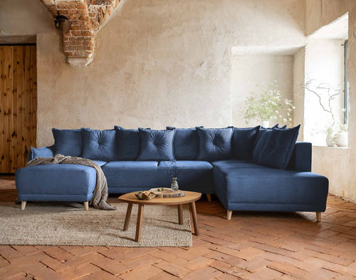 Sofá de canto - LENA : 1508B - Best Mobilier - cama / contemporâneo / em veludo