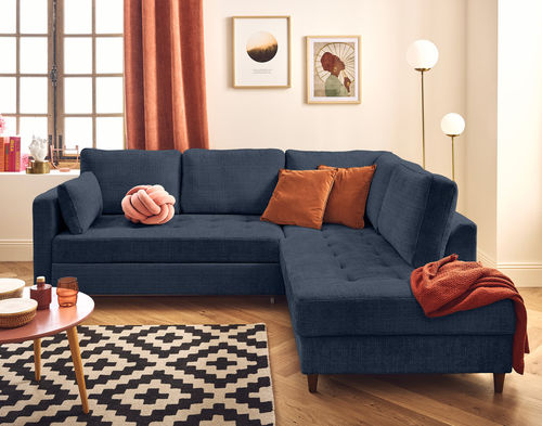 Sofá de canto - ANNA : 2589B - Best Mobilier - cama / contemporâneo / em veludo