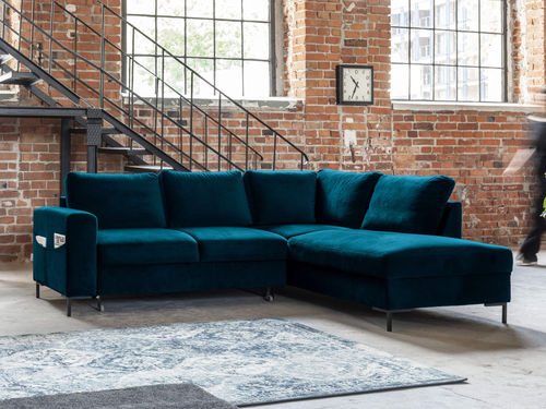 Sofá de canto - LILLY : 1065BC - Best Mobilier - cama / contemporâneo / em veludo